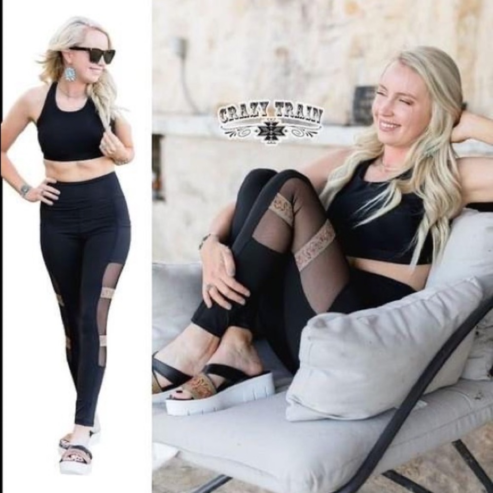 Crazy Train buckstitch leggings